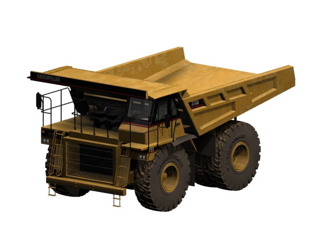 Heavy mine dump truck 3d rendering