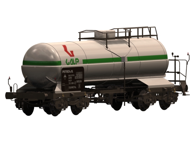 Railroad tank wagon 3d rendering