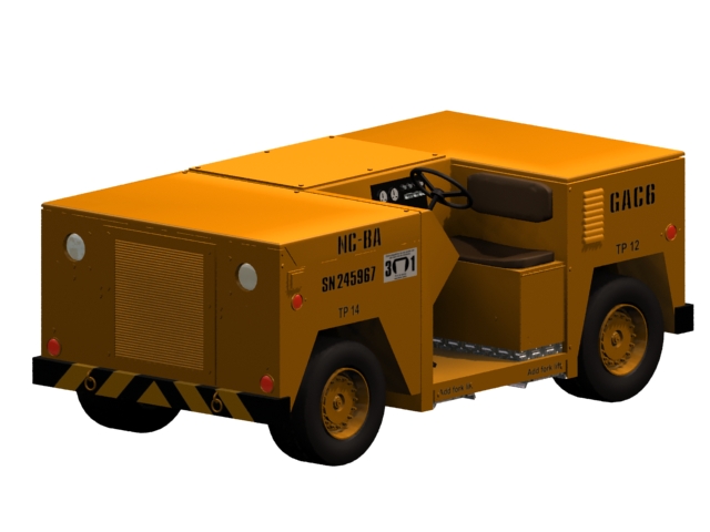 Aircraft towing tractor 3d rendering