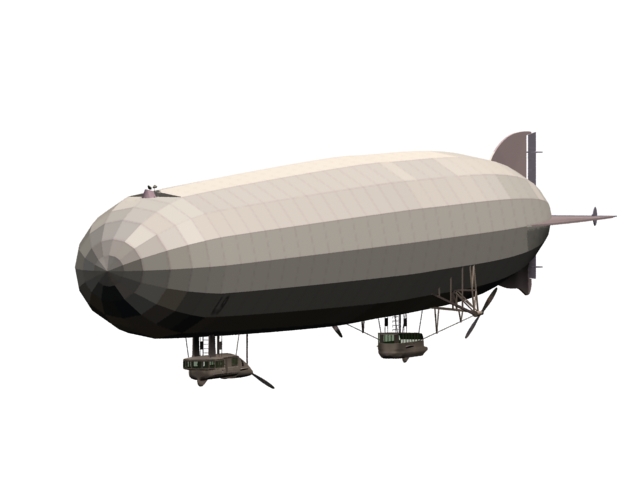 German Zeppelin rigid airship 3d rendering