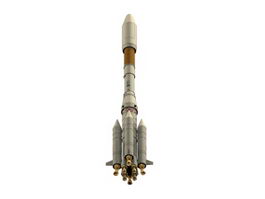 Ariane 4 launch vehicle 3d model preview