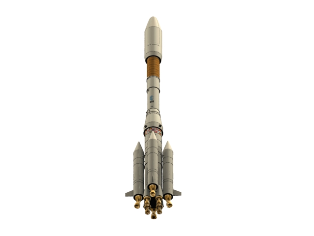 Ariane 4 launch vehicle 3d rendering