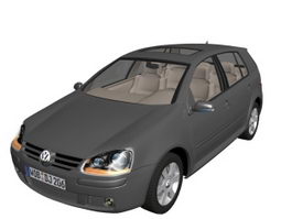 Volkswagen golf compact car 3d model preview