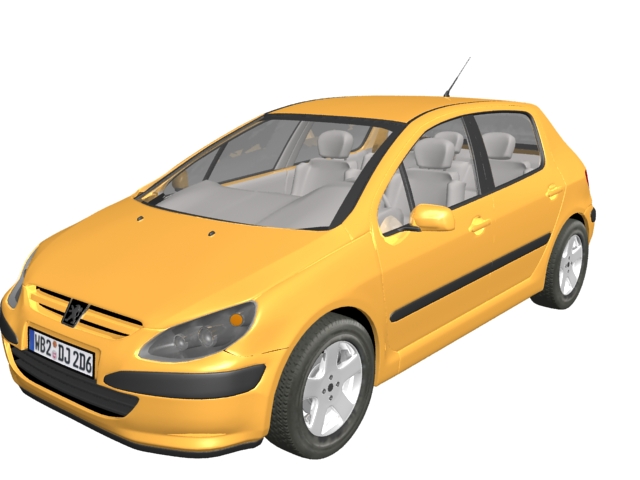 Peugeot 307 family car 3d model 3dsmax files free download