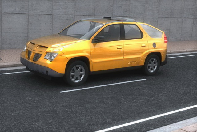 Pontiac aztek crossover SUV 3d rendering