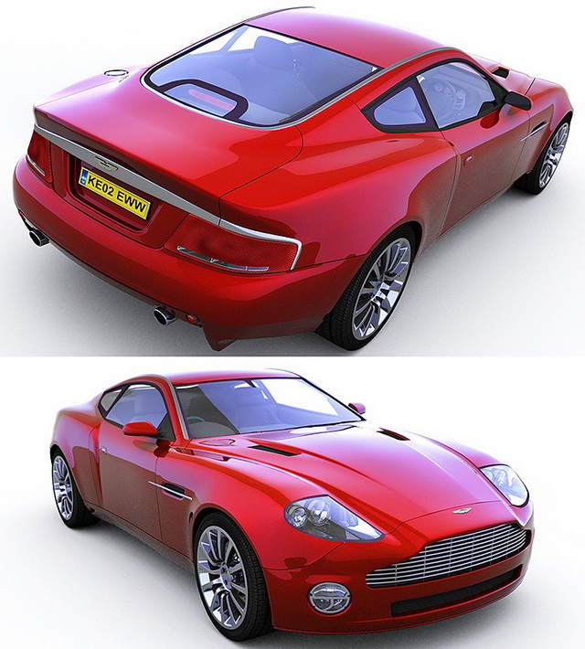Aston Martin V12 Vantage sports car 3d rendering