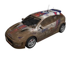 Ford Focus RS WRC racing car 3d model preview