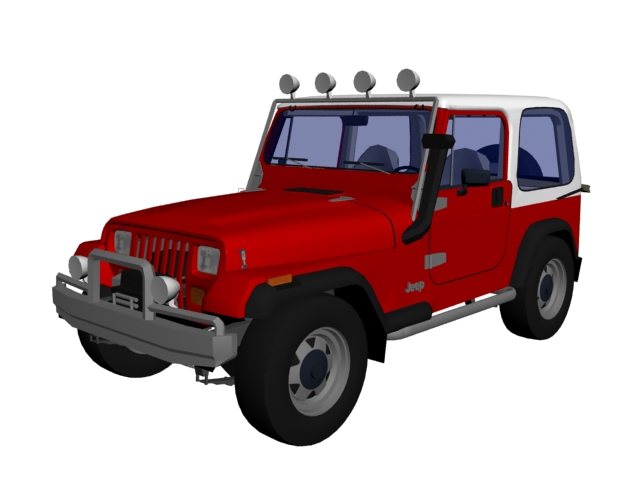 Jeep Wrangler 2-door SUV 3d rendering