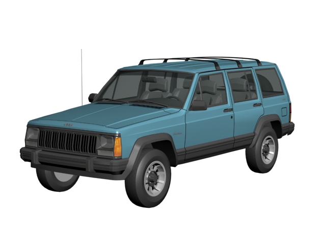 Jeep Cherokee XJ 4-door SUV 3d rendering