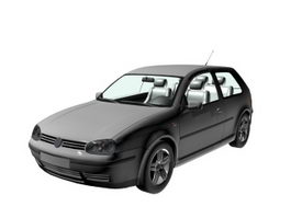 VW Golf 3-door compact car 3d model preview