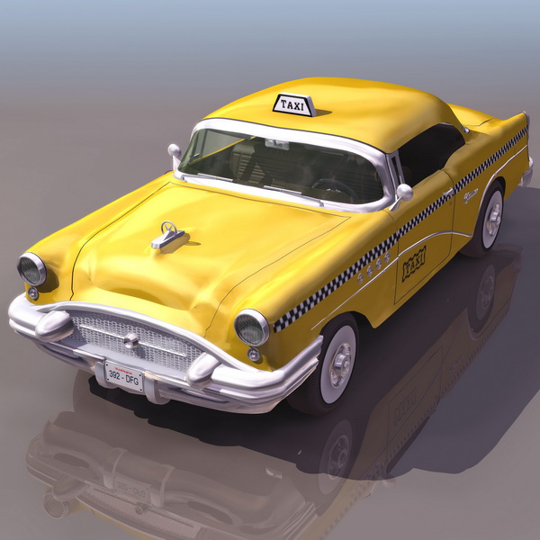 1940s Buick taxi 3d rendering