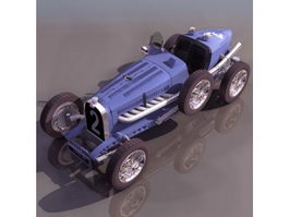 Bugatti Type 35 racing car 3d model preview
