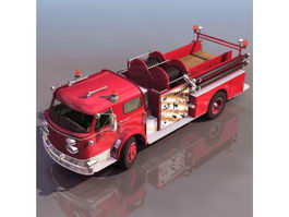 Early pumper truck 3d model preview
