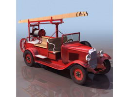 Early pump-ladder truck 3d model preview