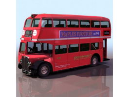 Early double-decker bus 3d model preview