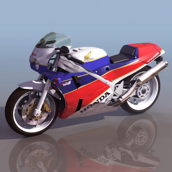 Honda VFR750R motorcycle 3d rendering