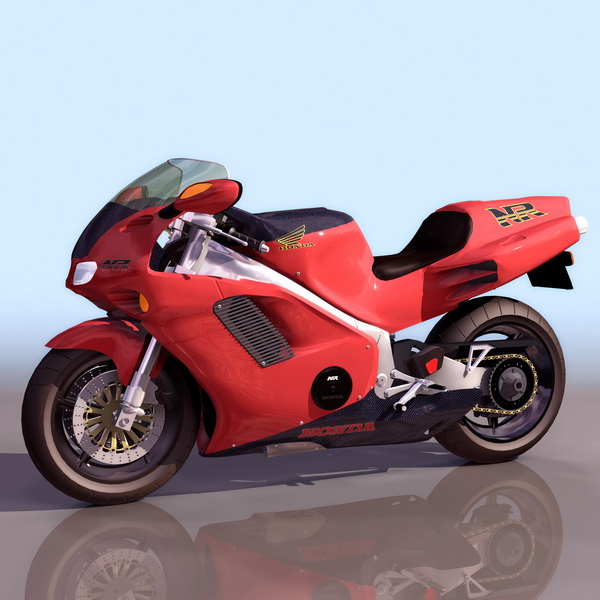 Honda NR racing motorcycle 3d rendering
