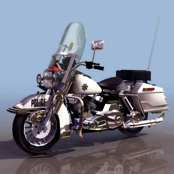 Harley-Davidson police motorcycle 3d rendering