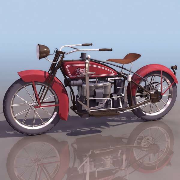 1923 ACE motorcycle 3d rendering