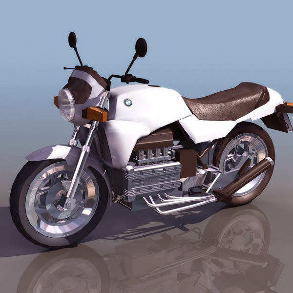 BMW K100 street motorcycle 3d rendering