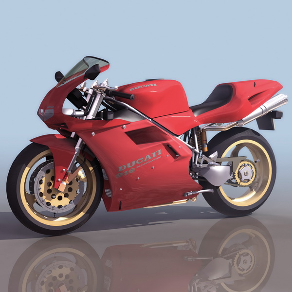 Ducati sport motorcycle 3d rendering