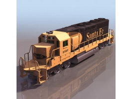EMD SD40 diesel-electric locomotive 3d model preview