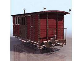 Railway cupola caboose 3d model preview