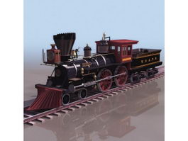 Early steam locomotive 3d model preview