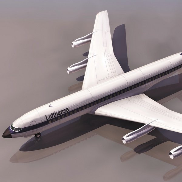 Boeing 707 airliner 3d rendering