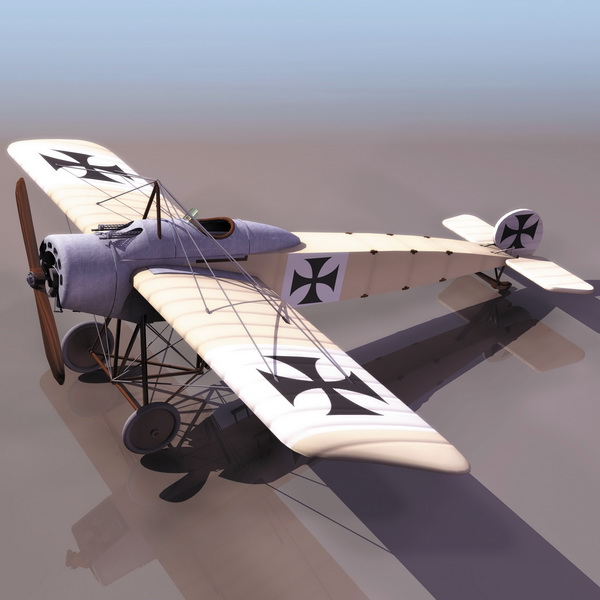 German Fokker Eindecker fighter 3d rendering