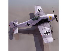 Fw 190 German fighter aircraft 3d model preview