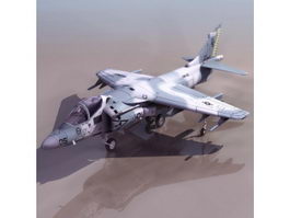 Harrier jump jet strike aircraft 3d model preview