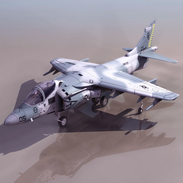 Harrier jump jet strike aircraft 3d rendering
