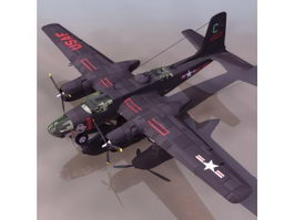 Douglas A-26 Invader bomber aircraft 3d model preview
