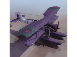 Swordfish torpedo bomber biplane 3d model preview