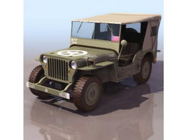 Willys MB U.S.army jeep 3d model preview