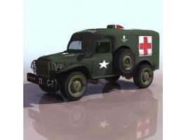 WWII military ambulance 3d model preview