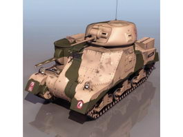 American M3 Grant medium tank 3d model preview