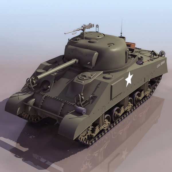 American M4 Sherman medium tank 3d rendering