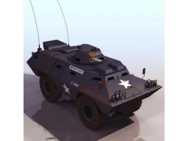 American V-100 light armored vehicle 3d model preview