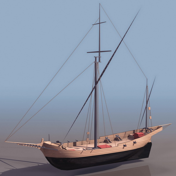 Corsair Marine sailboat 3d rendering