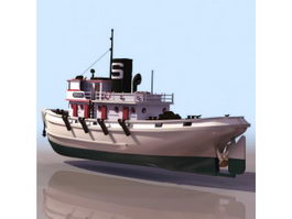 Diesel Tug boat 3d model preview