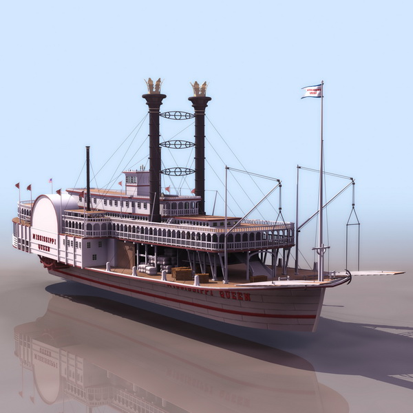 Mississippi Queen steamboat 3d rendering