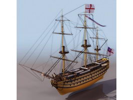 HMS Victory warship 3d model preview