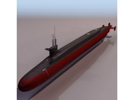 USS Ohio ballistic missile submarine 3d model preview