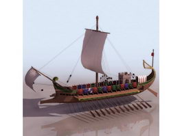 Ancient Roman warship 3d model preview