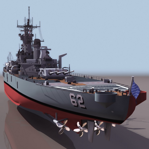 USS New Jersey battleship 3d model 3DS files free download