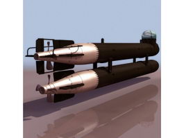 German manned torpedo Neger 3d model preview