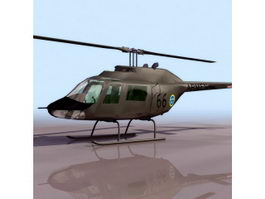Bell AB-206 JetRanger helicopter 3d model preview