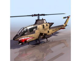 Bell AH-1 HueyCobra attack helicopter 3d model preview